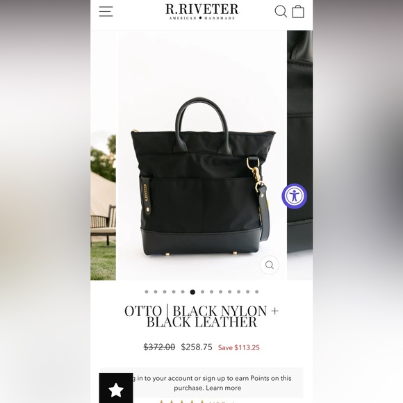 R. Riveter Handbags - R.Riveter Otto canvas and leather bag, handmade, new with tags!